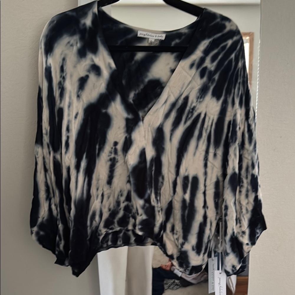 NWT Blue and White Tie-Dye Blouse from  YFB